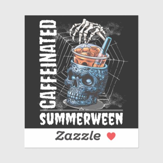 Caffeinated Skull Iced Coffee Summerween Goth シール (シート)
