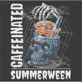 Caffeinated Skull Iced Coffee Summerween Goth シール