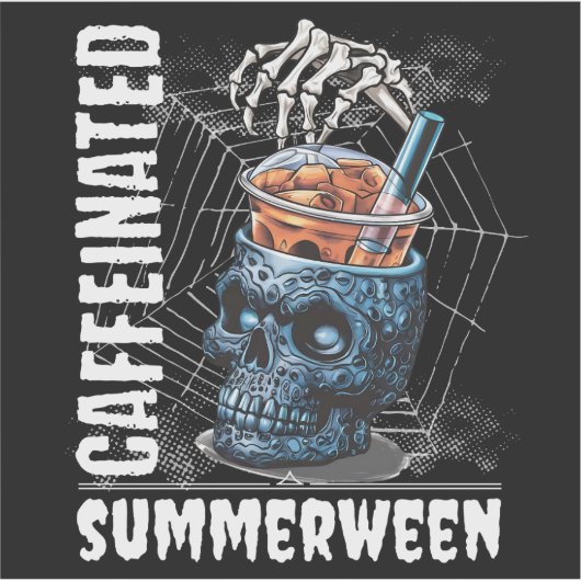 Caffeinated Skull Iced Coffee Summerween Goth シール (正面)