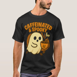 Caffeinated & Spooky Halloween Coffee Ghost Tシャツ