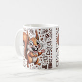 Caffeinated Squirrel | Funny Coffee Lover Animal コーヒーマグカップ (正面左)