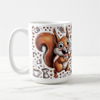Caffeinated Squirrel | Funny Coffee Lover Animal コーヒーマグカップ