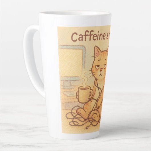 Caffeine and Choas Coffee Mug カフェラテマグ (左アングル)