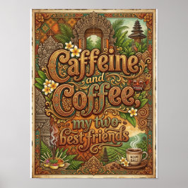 caffeine and coffee my two bestfriends ポスター