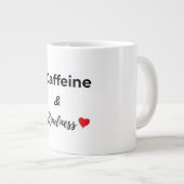 Caffeine and kindness coffee lover ジャンボコーヒーマグカップ (正面右)
