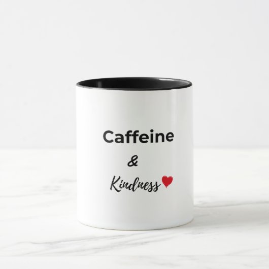 Caffeine and kindness coffee lover マグカップ (中央)