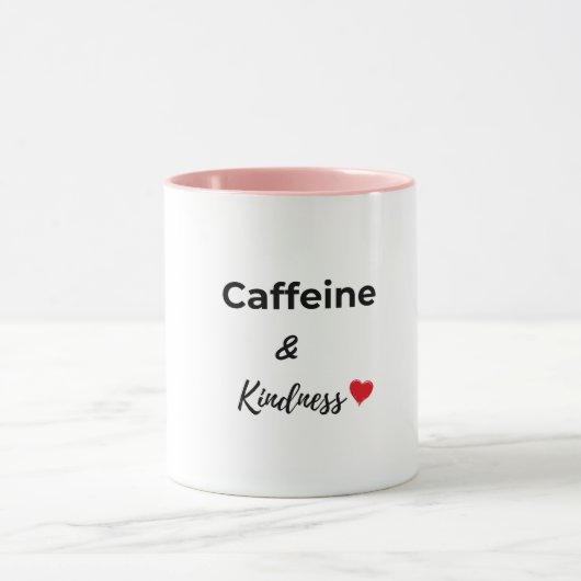 Caffeine and kindness coffee lover マグカップ (中央)