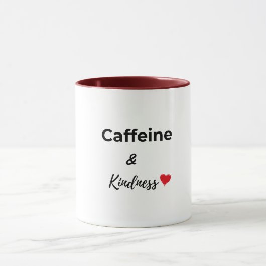 Caffeine and kindness coffee lover マグカップ (中央)