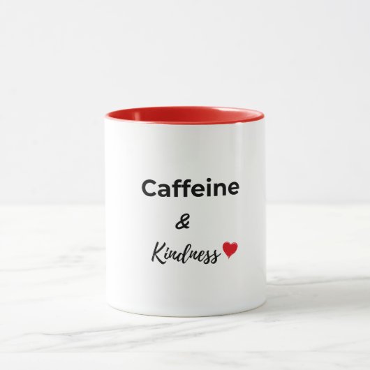 Caffeine and kindness coffee lover マグカップ (中央)