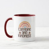 Caffeine and Kindness Mug – Positive Coffee Quote  マグカップ (左)