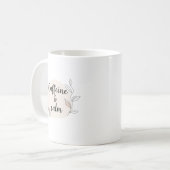Caffeine & Calm Mug – Cozy Minimalist Quote Design コーヒーマグカップ (正面左)