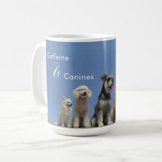 Caffeine & Canines. | Fun Modern Dog Lover Coffee コーヒーマグカップ