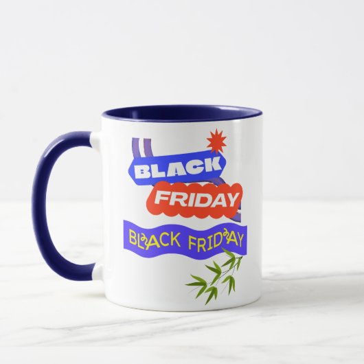 "Caffeine & Cart – Black Friday Hustle" マグカップ (左)