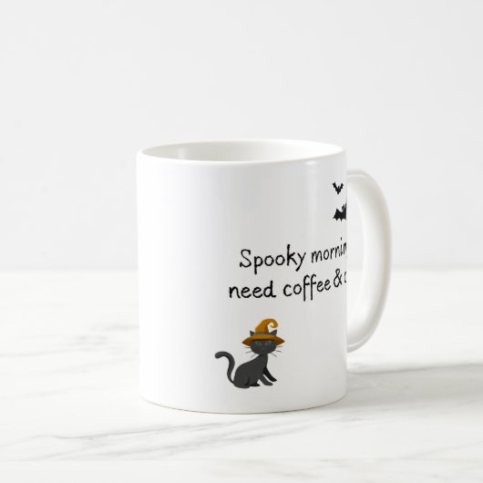 Caffeine, Cats & a Dash of Magic コーヒーマグカップ (正面右)