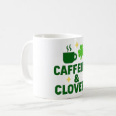 Caffeine & Clovers – アイルランドコーヒー愛好家 コーヒーマグカップ (正面左)
