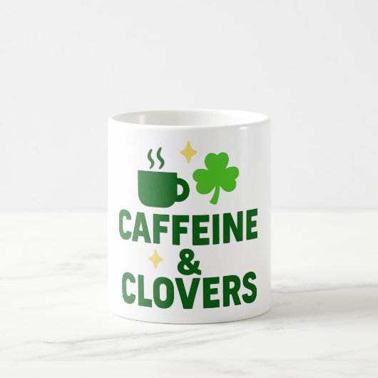 Caffeine & Clovers – アイルランドコーヒー愛好家 コーヒーマグカップ (中央)