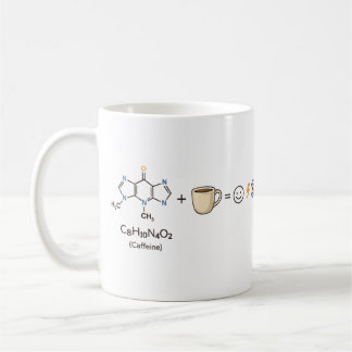 Caffeine Equation–Coffee Powers You Funny Science  コーヒーマグカップ