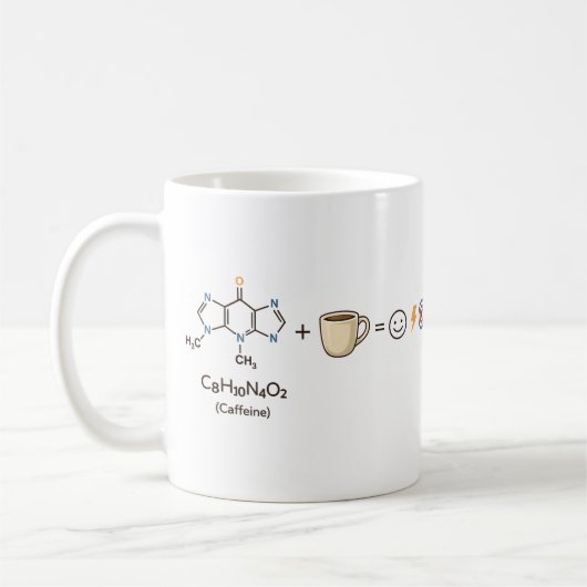 Caffeine Equation–Coffee Powers You Funny Science  コーヒーマグカップ (左)