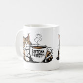 Caffeine First Coffee Mug for Grumpy Coffee Lovers コーヒーマグカップ (正面左)