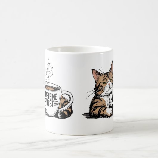 Caffeine First Coffee Mug for Grumpy Coffee Lovers コーヒーマグカップ (中央)