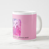 caffeine first, eyeliner second ジャンボコーヒーマグカップ (正面右)