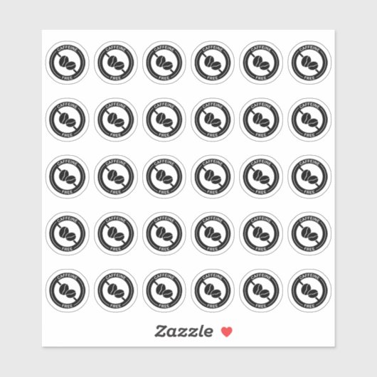 Caffeine Free Wedding Place Card Mini Food Allergy シール (シート)