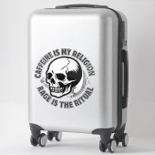 CAFFEINE IS MY RELIGION. RAGE IS THE RITUAL. シール (スーツケース)