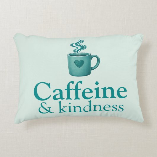 Caffeine & Kindness Teal Coffee Pale Mint アクセントクッション (正面)