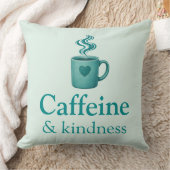 Caffeine & Kindness Teal Coffee Pale Mint クッション (ブランケット)