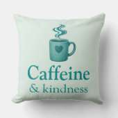 Caffeine & Kindness Teal Coffee Pale Mint クッション (正面)