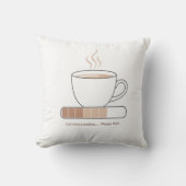 Caffeine Loading -Minimalist Funny Coffee Line Art クッション (正面)