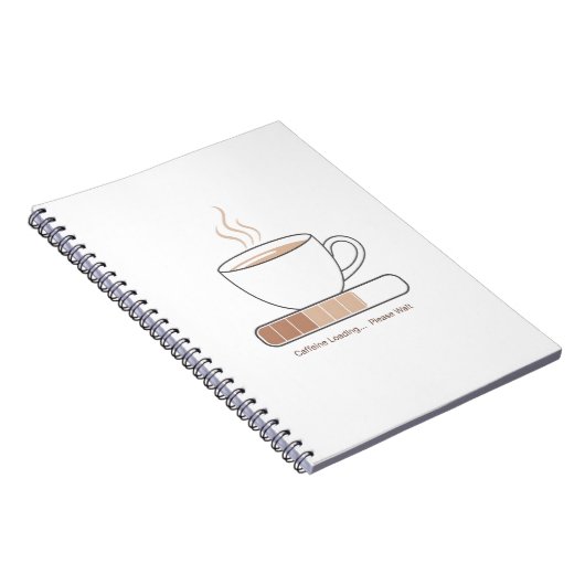 Caffeine Loading -Minimalist Funny Coffee Line Art ノートブック (右側)