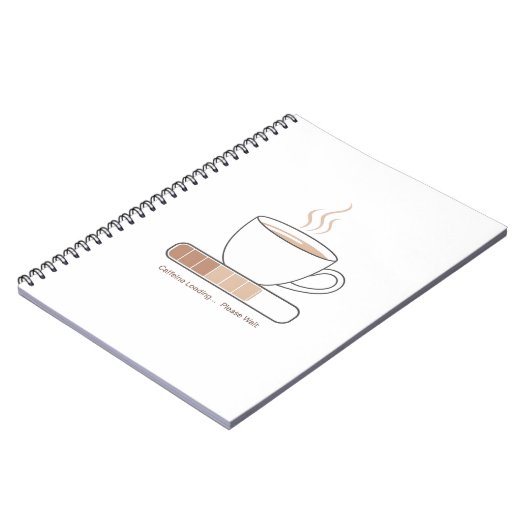 Caffeine Loading -Minimalist Funny Coffee Line Art ノートブック (左側)