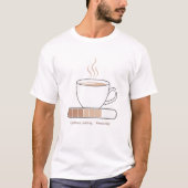 Caffeine Loading -Minimalist Funny Coffee Line Art Tシャツ (正面)