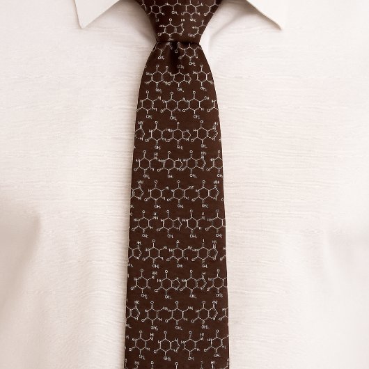 Caffeine Molecule Brown ネクタイ