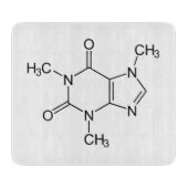 Caffeine Molecule Chemistry Coffee Atoms カッティングボード (正面)
