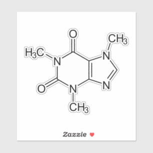Caffeine Molecule Chemistry Coffee Atoms シール