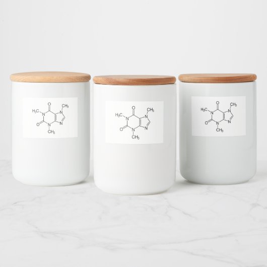 Caffeine Molecule Chemistry Coffee Atoms フードラベル (ボトル)