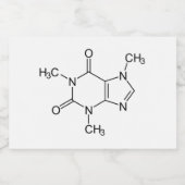 Caffeine Molecule Chemistry Coffee Atoms フードラベル (シングルラベル)
