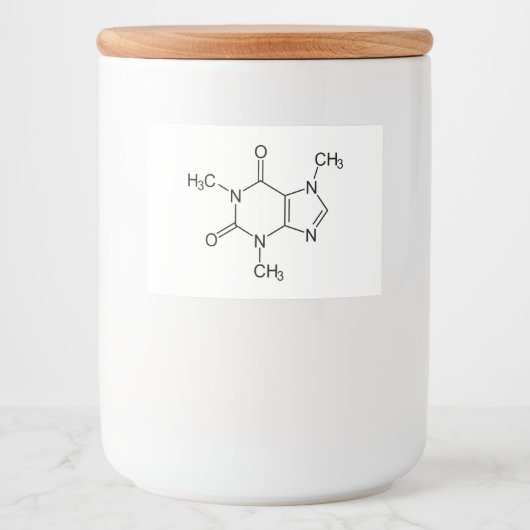 Caffeine Molecule Chemistry Coffee Atoms フードラベル (正面)