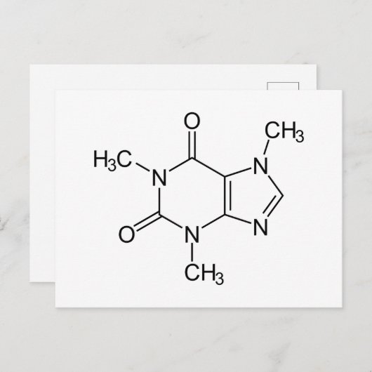 Caffeine Molecule Chemistry Coffee Atoms ポストカード (正面/裏面)