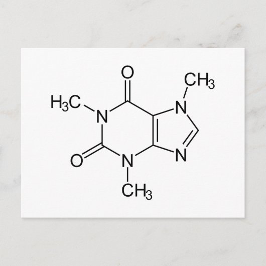 Caffeine Molecule Chemistry Coffee Atoms ポストカード (正面)