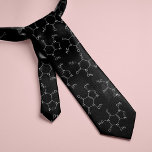 Caffeine Molecule Coffee Lovers Black ネクタイ<br><div class="desc">Caffeine molecules pattern design. 

Looking for a different color? No problem! Simply click the "Customize" button and select the background color of your choice.</div>