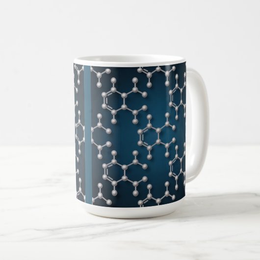  Caffeine Molecules Classic Coffee Mug コーヒーマグカップ (正面右)