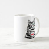 Caffeine Or Chaos Cat Coffee Lover Mug コーヒーマグカップ (正面右)