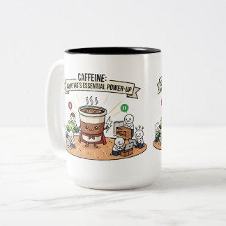 Caffeine Power Up Mug – Funny Adulting Coffee Cup ツートーンマグカップ