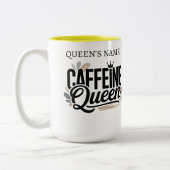 Caffeine Queen Funny Coffee Lover Mug Gift for Her ツートーンマグカップ (左)