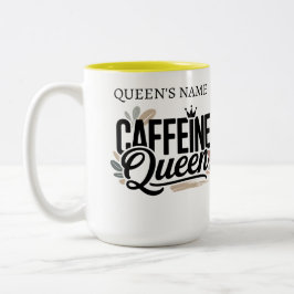 Caffeine Queen Funny Coffee Lover Mug Gift for Her ツートーンマグカップ