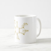 Caffeine Structural chemical formula gold コーヒーマグカップ (正面右)