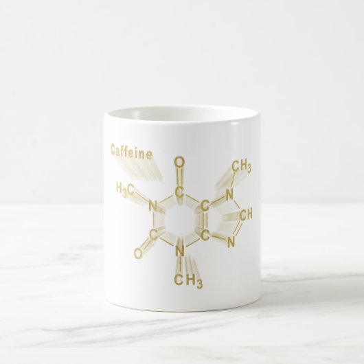 Caffeine Structural chemical formula gold コーヒーマグカップ (中央)